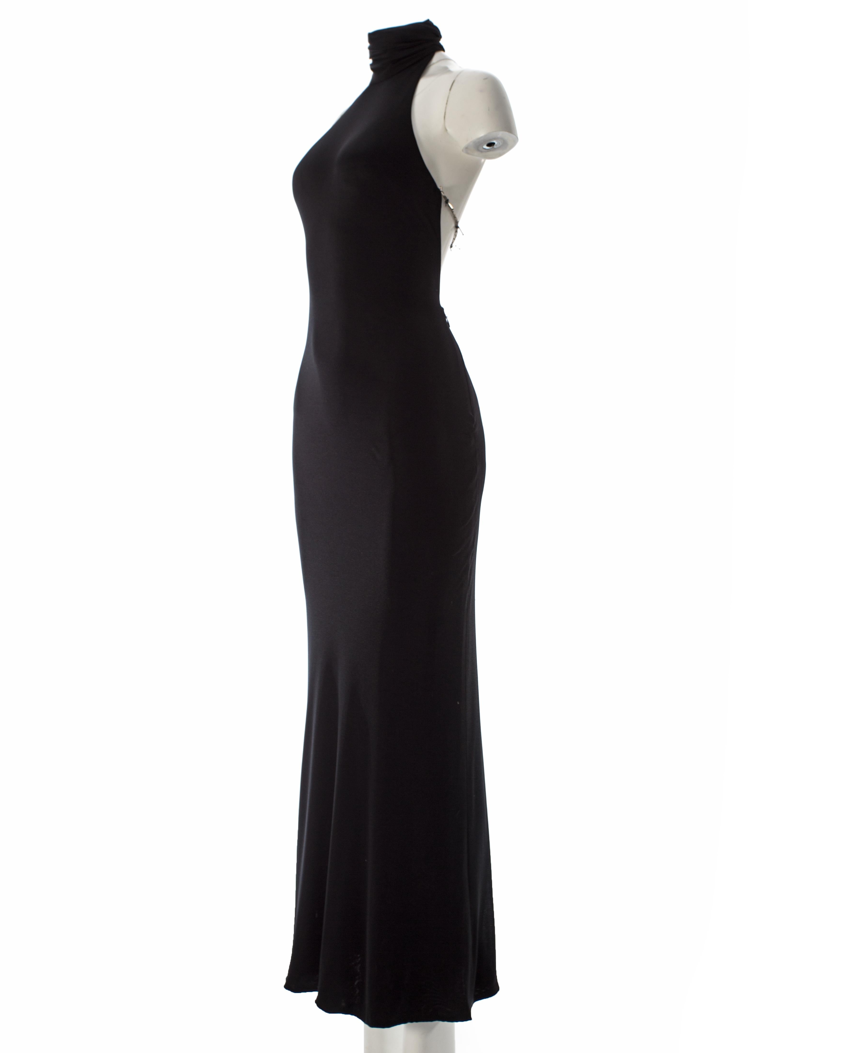 Women's Gianni Versace black silk jersey backless evening dress, AW 1998