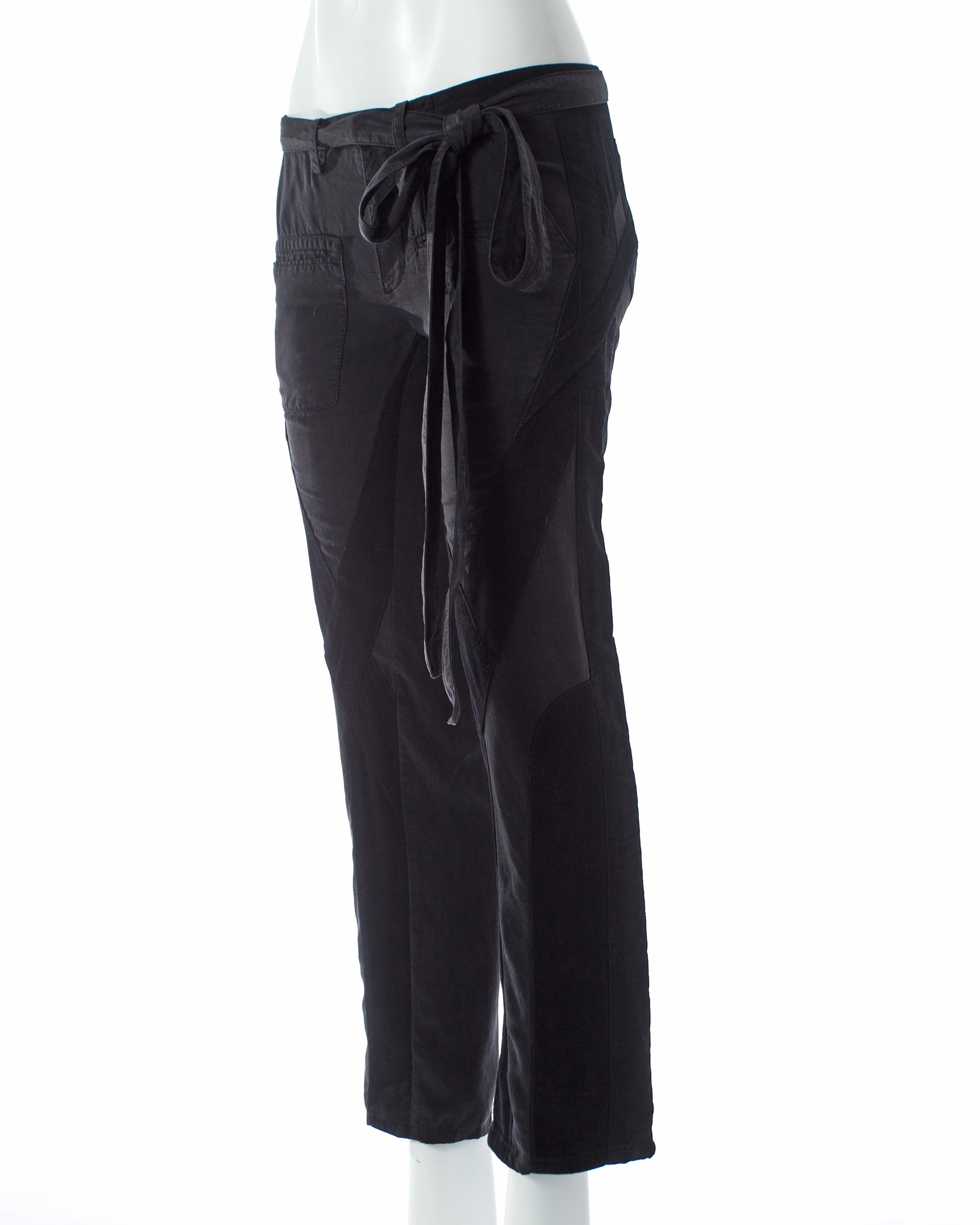 Black Balenciaga Nicolas Ghesquière black cotton and corduroy cargo pants, SS 2002