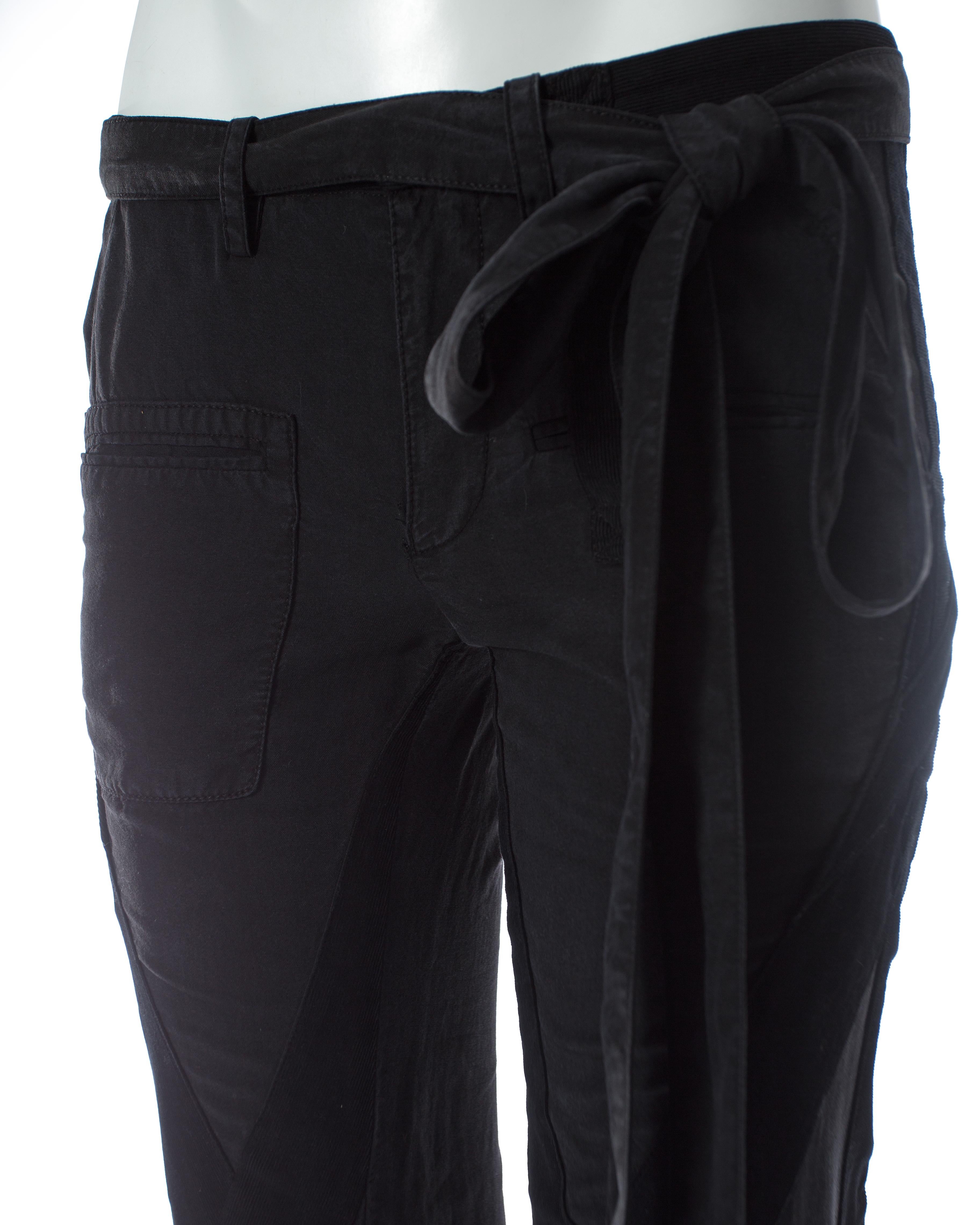 Women's or Men's Balenciaga Nicolas Ghesquière black cotton and corduroy cargo pants, SS 2002