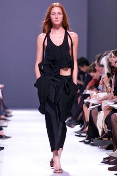 Balenciaga Nicolas Ghesquière pantalon cargo en coton noir et velours côtelé, SS 2002