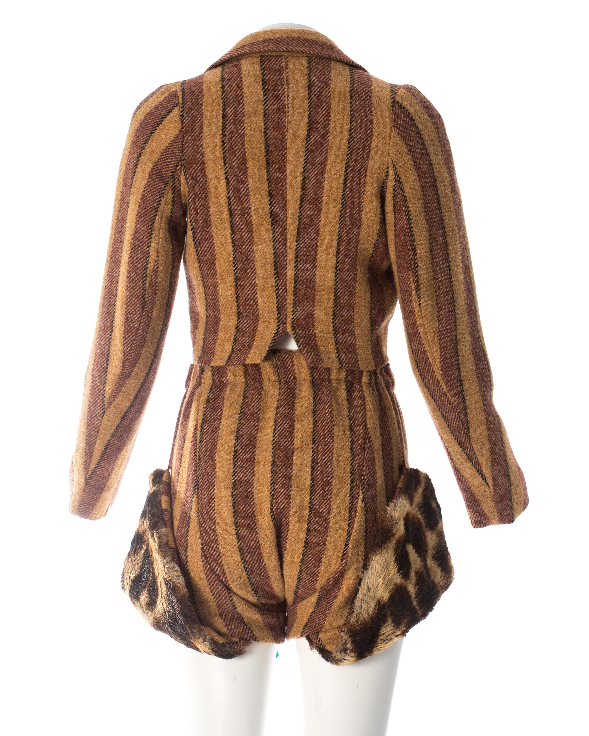 Vivivnne Westwood striped herringbone tweed short suit, fw 1990 3