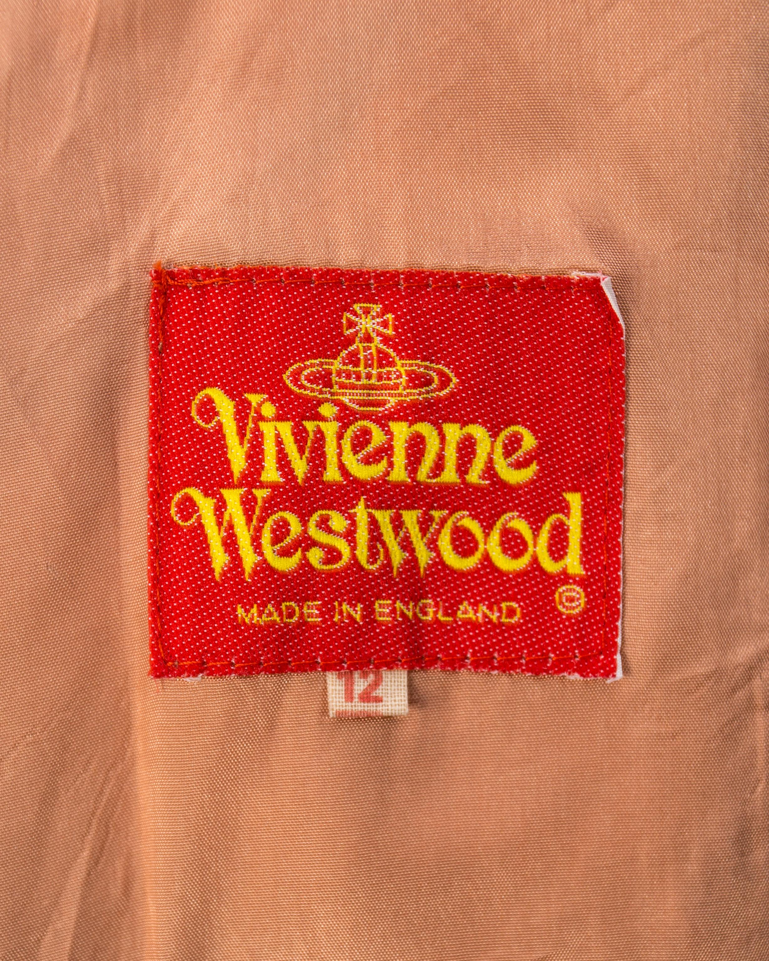 Vivivnne Westwood striped herringbone tweed short suit, fw 1990 For Sale 4