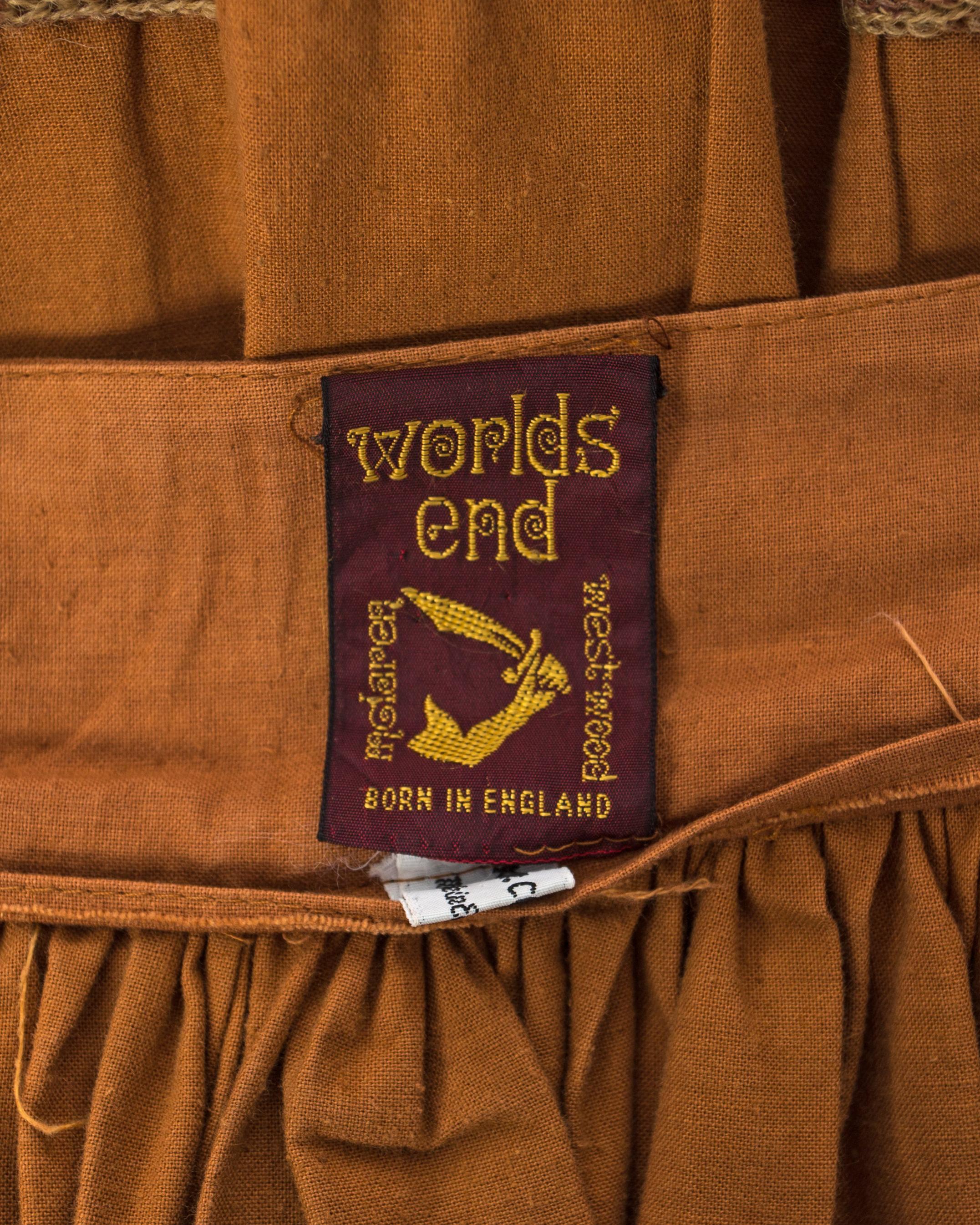 Women's or Men's Worlds End, Cotton screen printed wrap skirt, Nostalgia of Mud AW 1982
