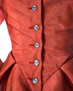 Vivienne Westwood red lurex and tulle corset blouse, S/S 1997