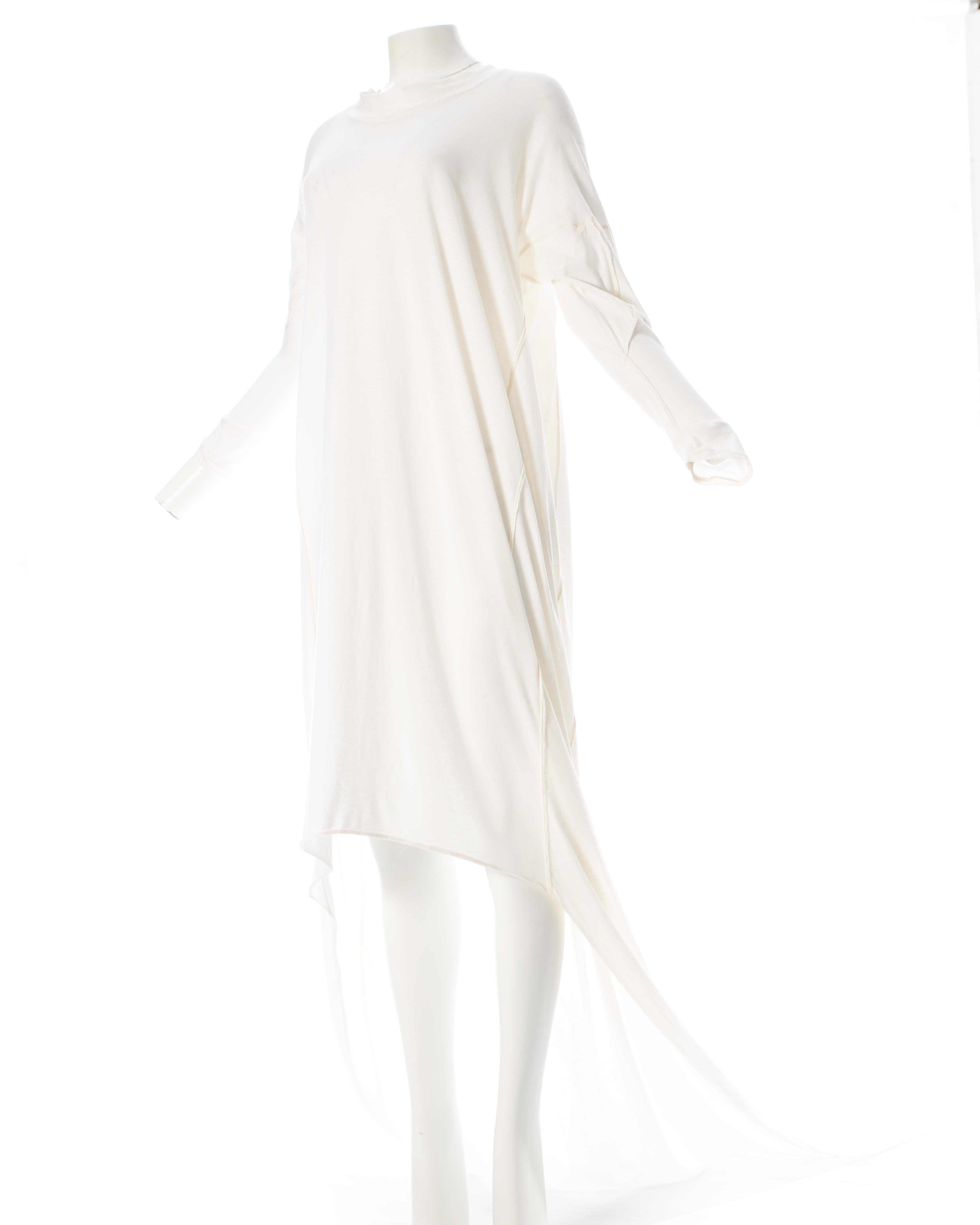 White Worlds End by Vivienne Westwood and Malcolm McLaren Cotton Toga Dress, fw 1982  For Sale