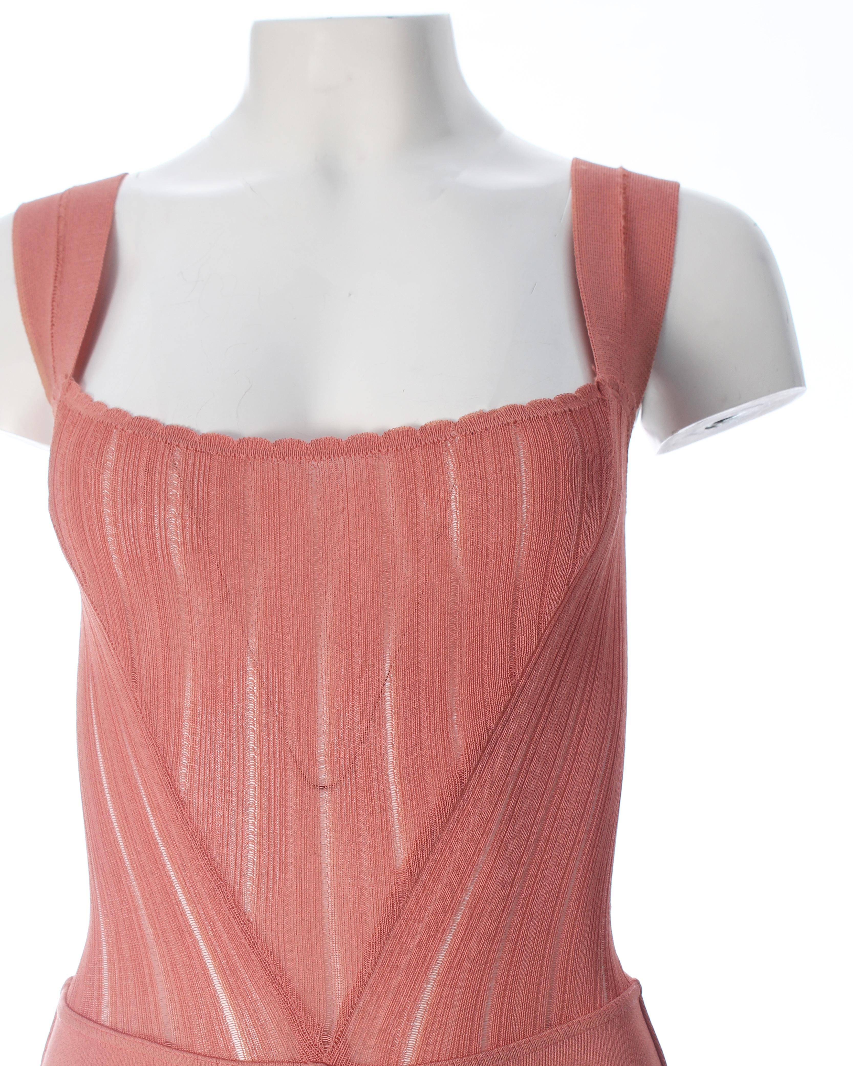 Pink Azzedine Alaia  pink knitted bodysuit, S/S 1992