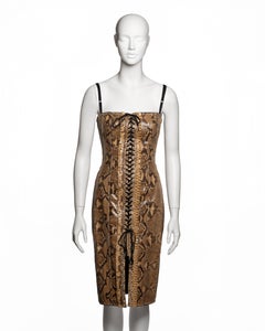 Dolce & Gabbana Vestido corsé con encaje de pitón, SS 2005