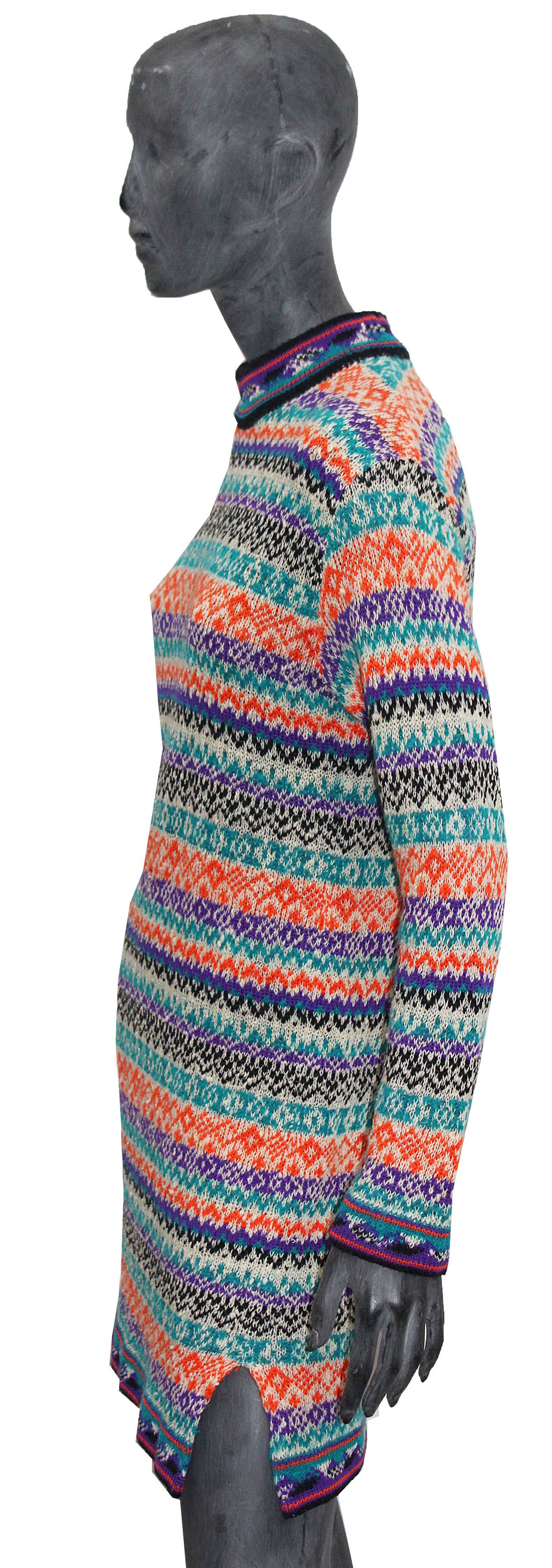 Gray 1970s Yves Saint Laurent knitted mini dress