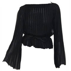 Tom Ford for Gucci Pleated Silk Chiffon Blouse