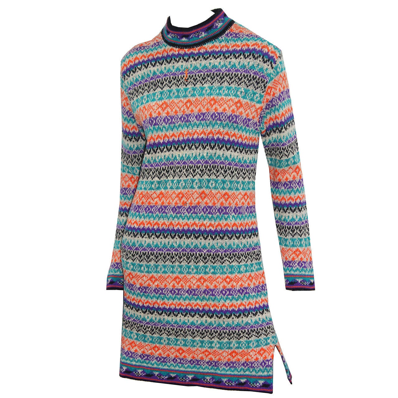 1970s Yves Saint Laurent knitted mini dress