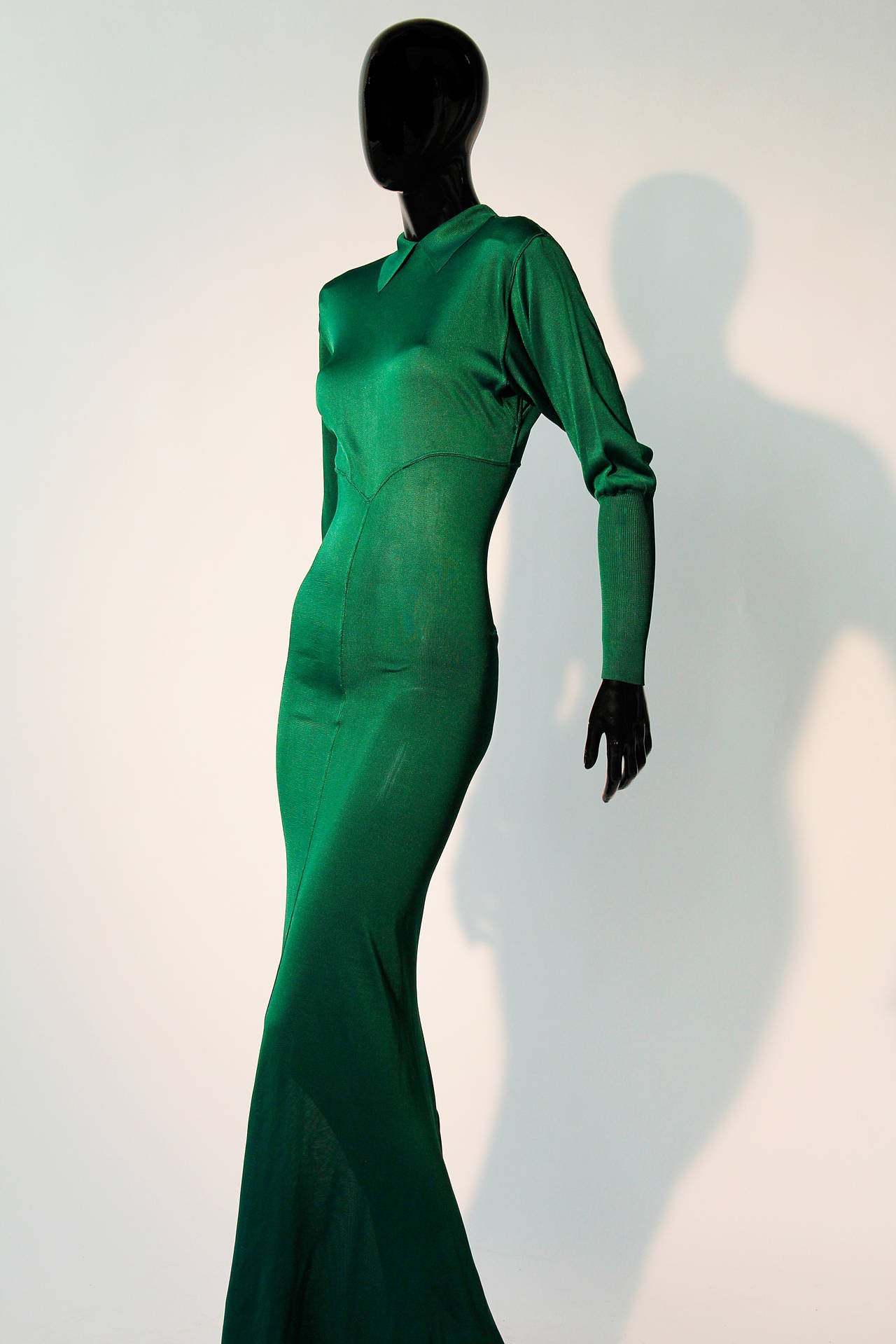 Rare Alaia Emerald Green Evening Dress, Circa 1987 In Excellent Condition In London, GB