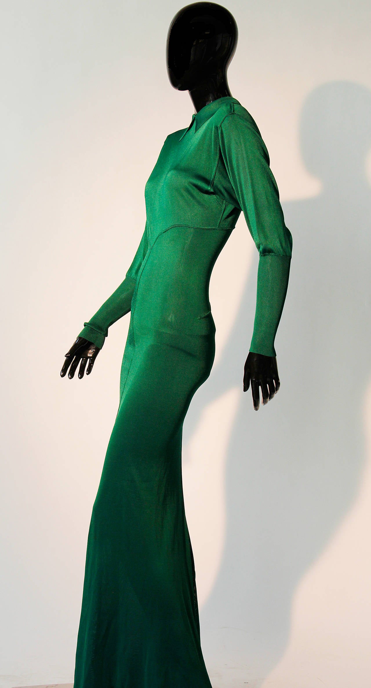Rare Alaia Emerald Green Evening Dress, Circa 1987 1