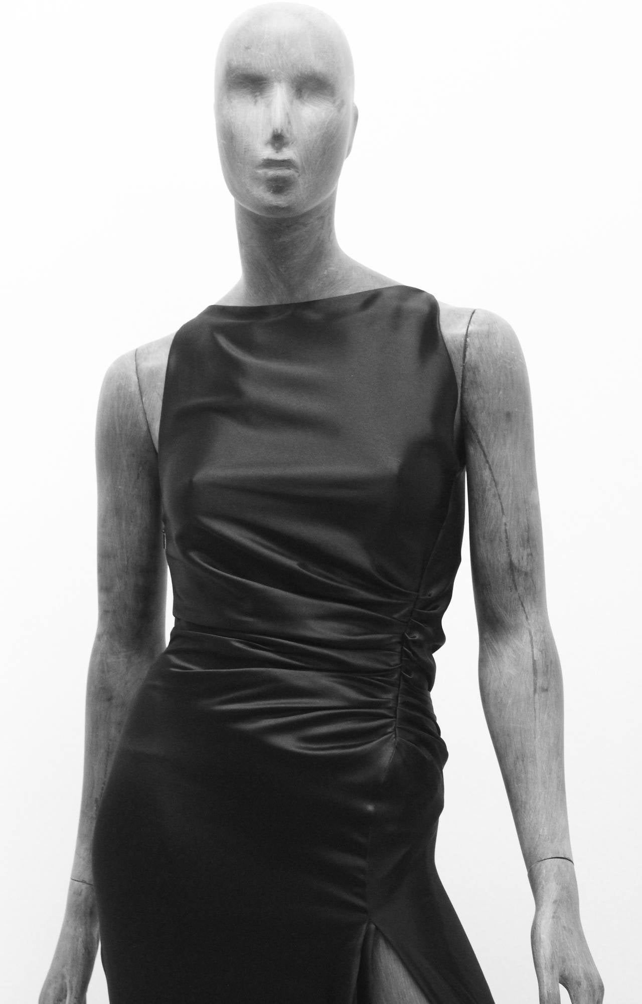 Women's 1990s Tom Ford for Gucci Black Silk High Slit Evening Dress