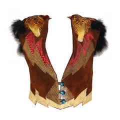 Fine and rare 1970s glam rock feathered waistcoat