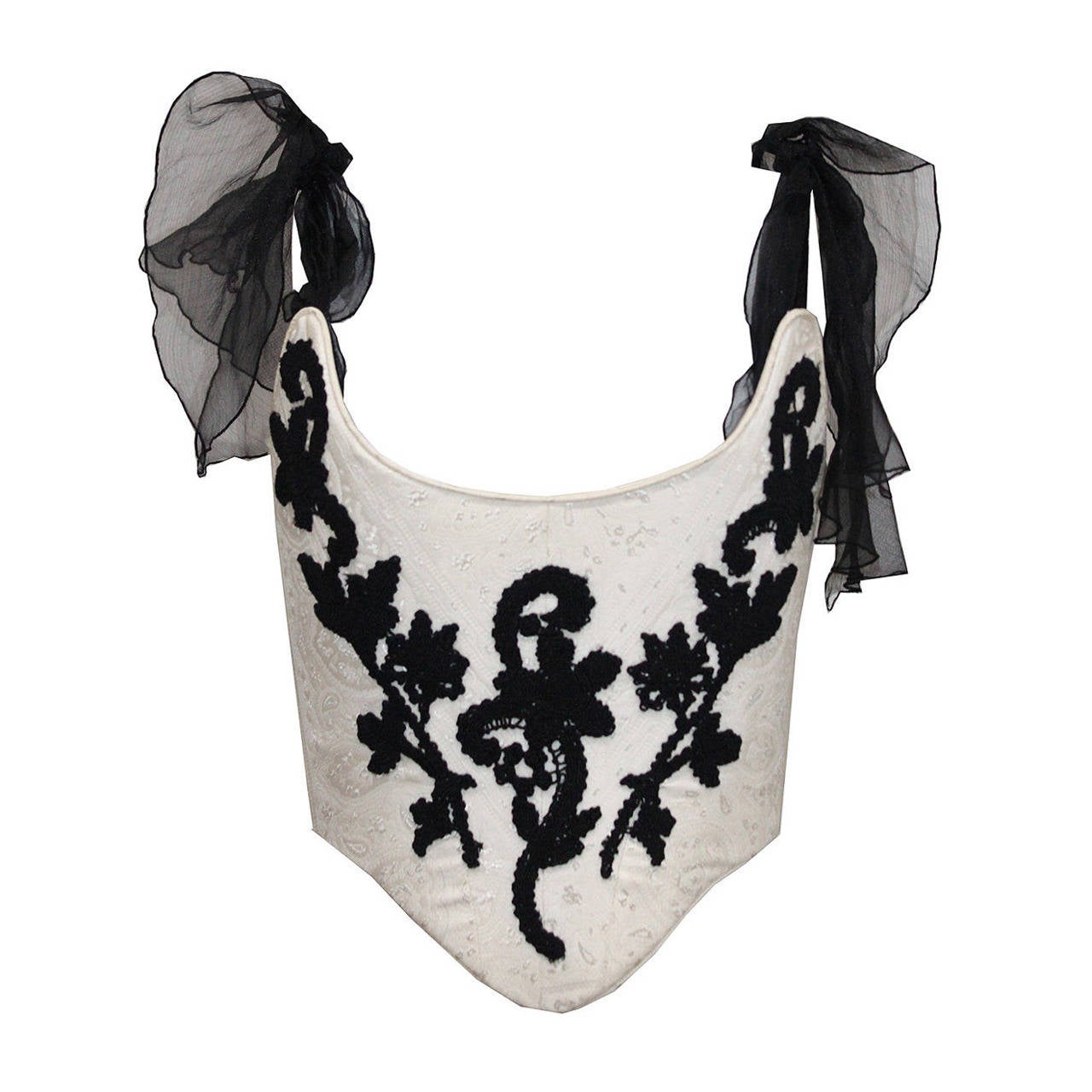 Fine and rare 1980s Christian Lacroix embroidered bustier