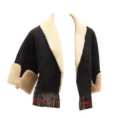 Fine and rare Alaia shearling fringed cropped jacket