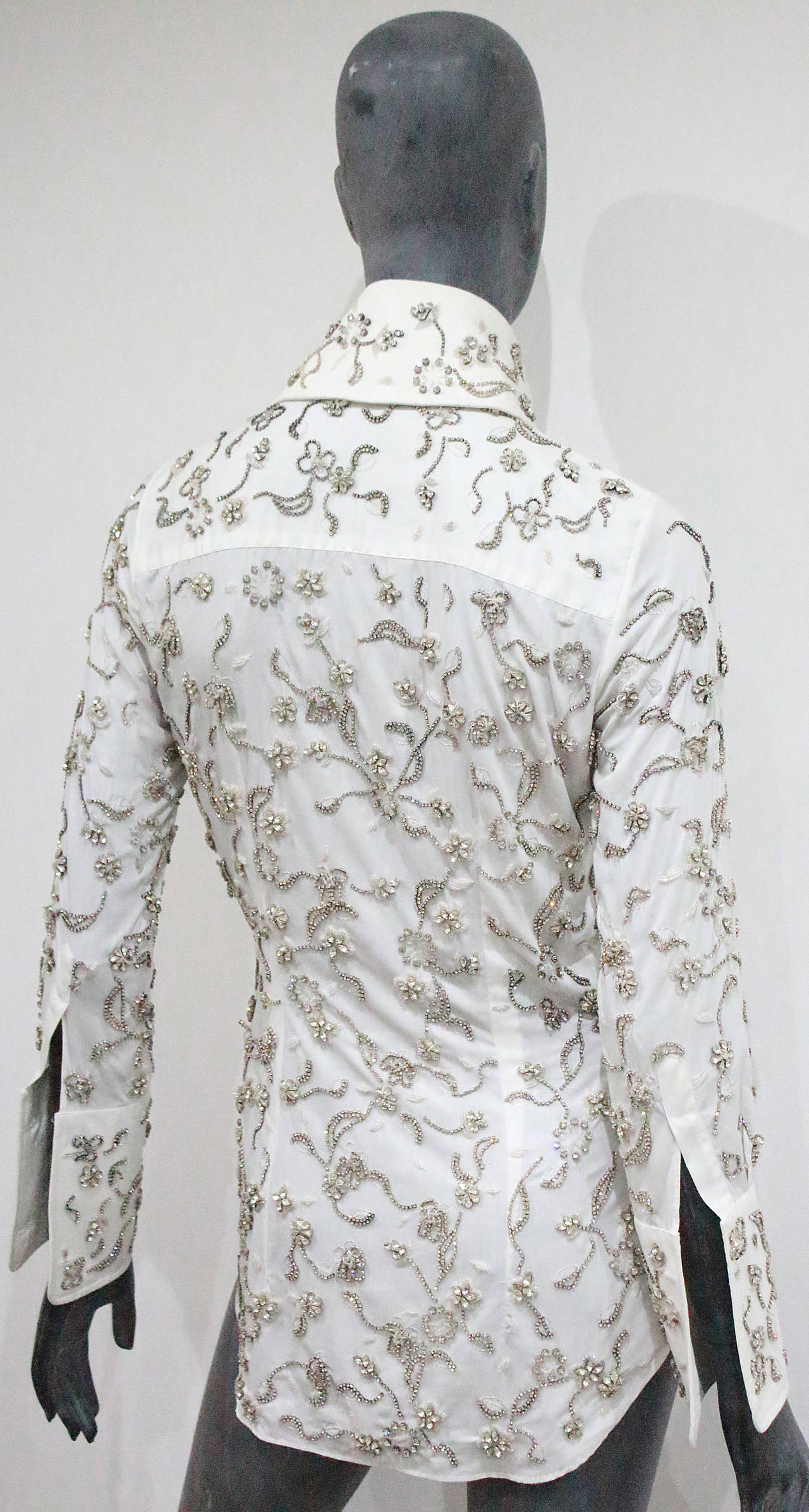 Fine and rare Dolce & Gabbana Swarovski Crystal Embellished Blouse In Excellent Condition In London, GB