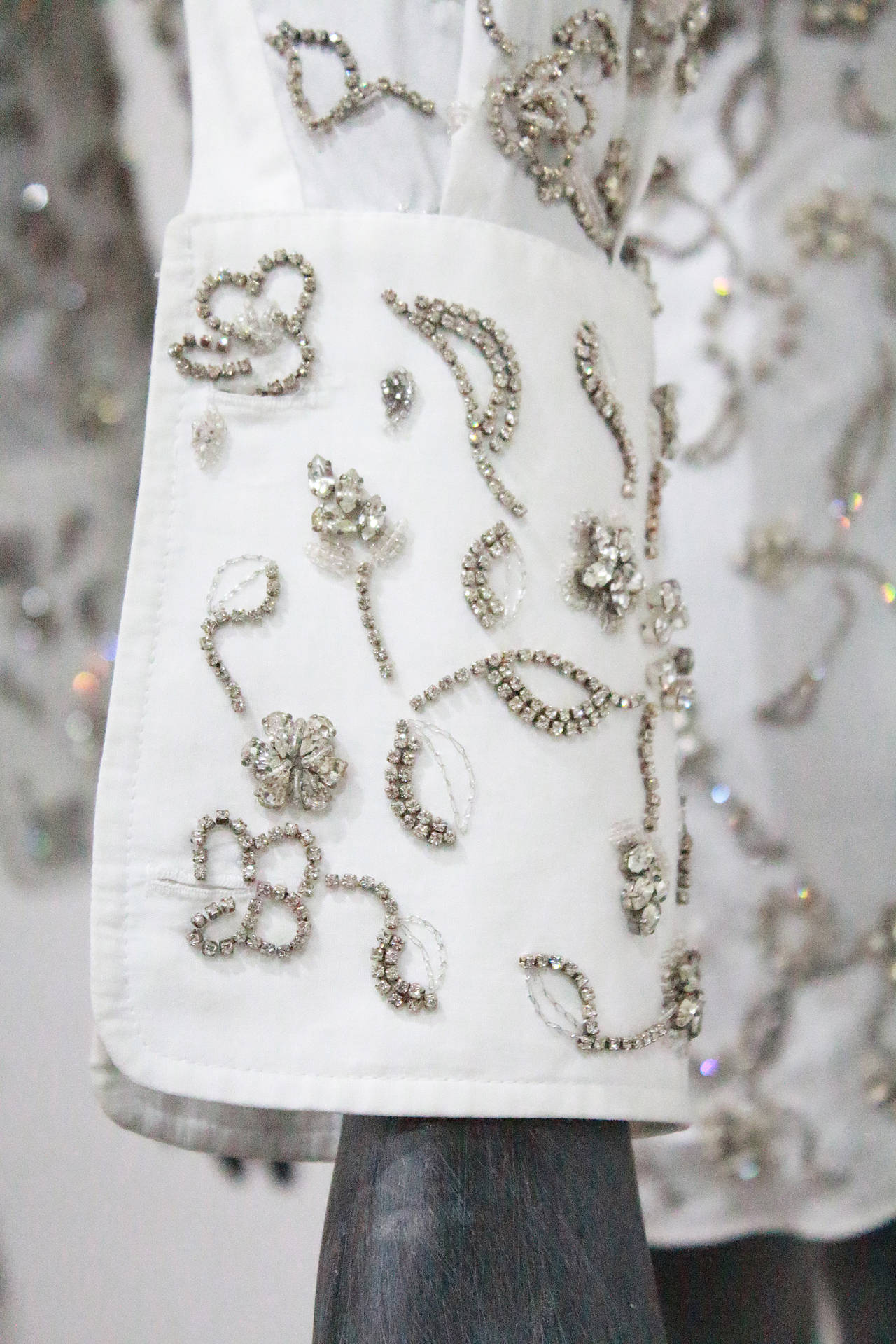 Gray Fine and rare Dolce & Gabbana Swarovski Crystal Embellished Blouse