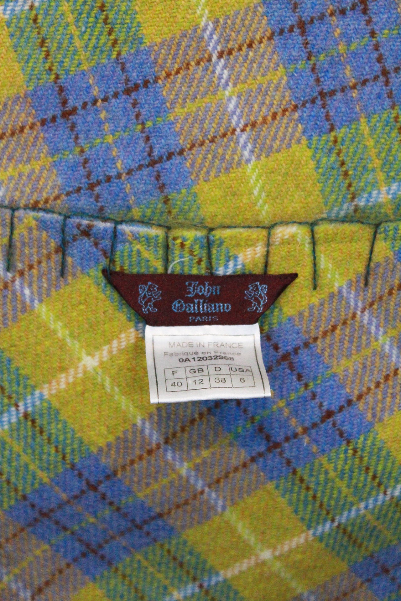 1990s John Galliano Plaid Wood Wrap Skirt In Excellent Condition In London, GB