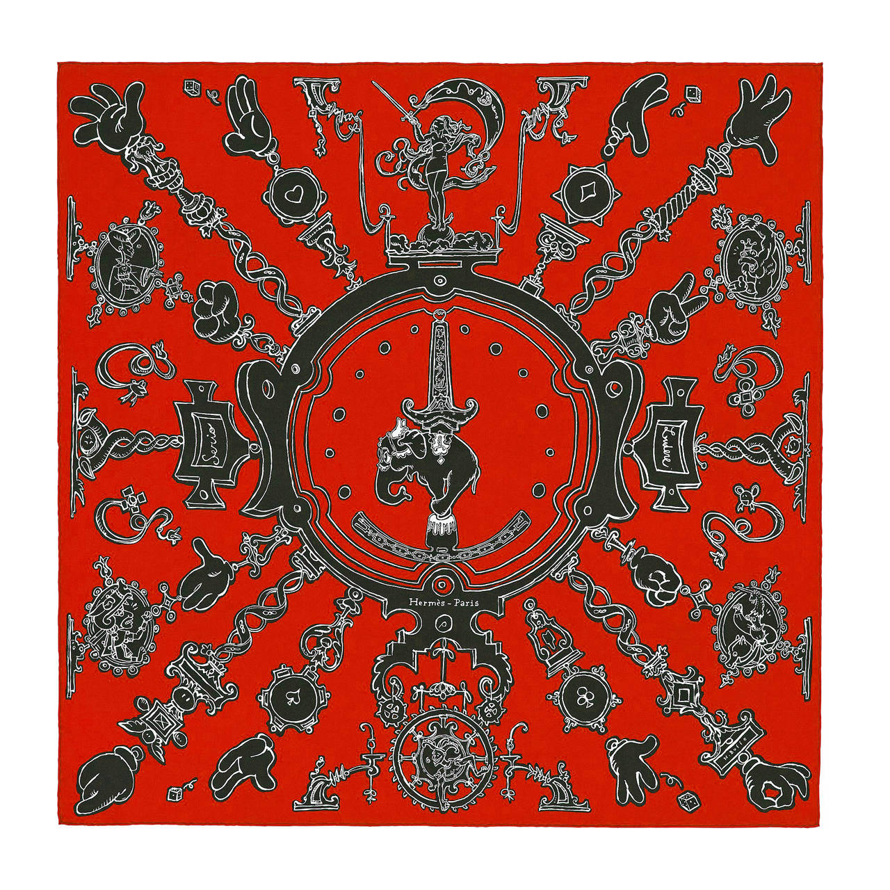 Hermes 'Serio Ludere' Hand Rolled Silk Scarf