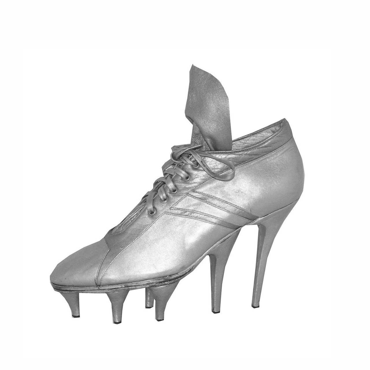 One of a Kind Jean Paul Gaultier x Massaro runway football boots c.1993