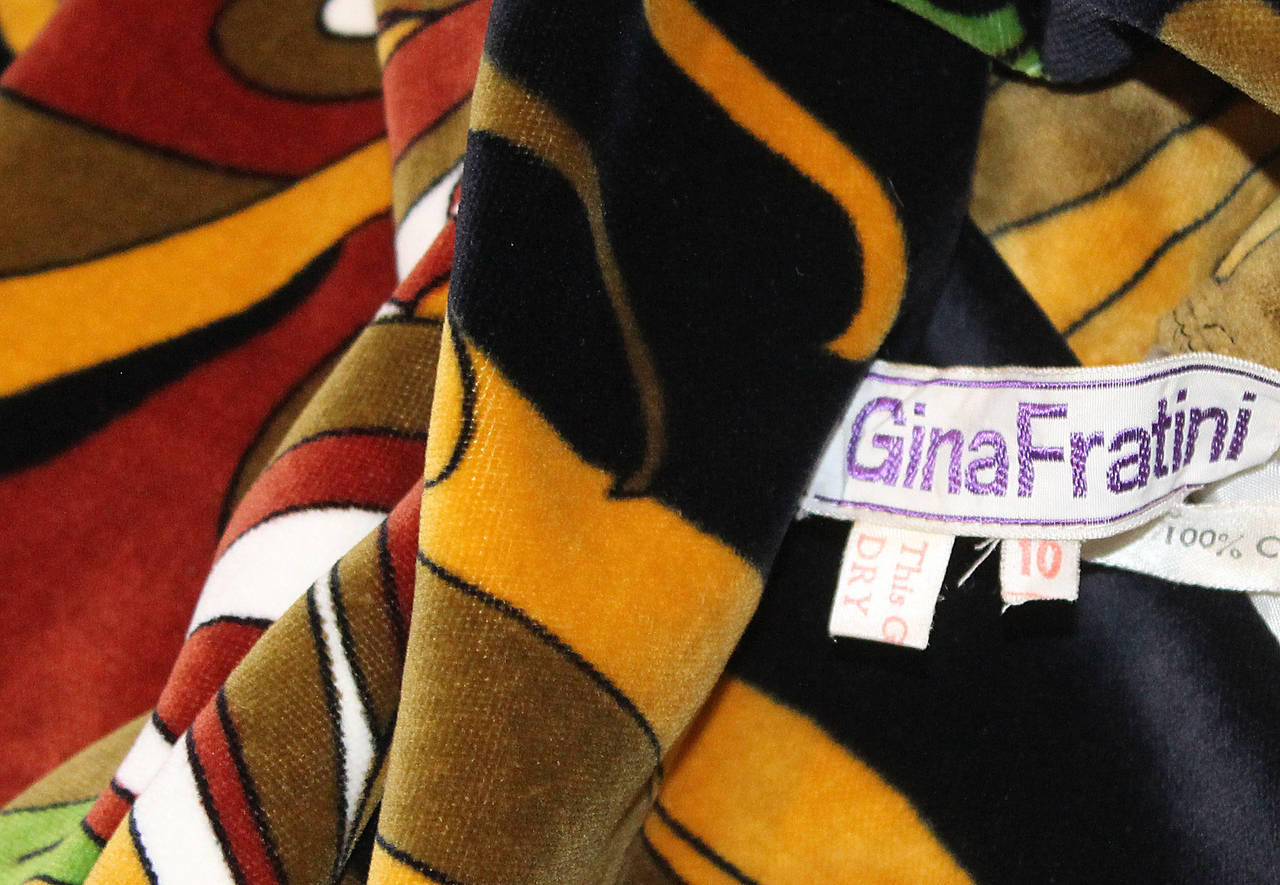 Women's English Late 1960s Gina Fratini Full Length Velvet Skirt
