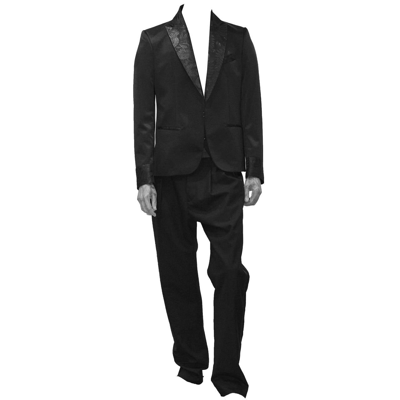 1990s Vivienne Westwood Mens Unworn 3-Piece Silk Tuxedo Suit