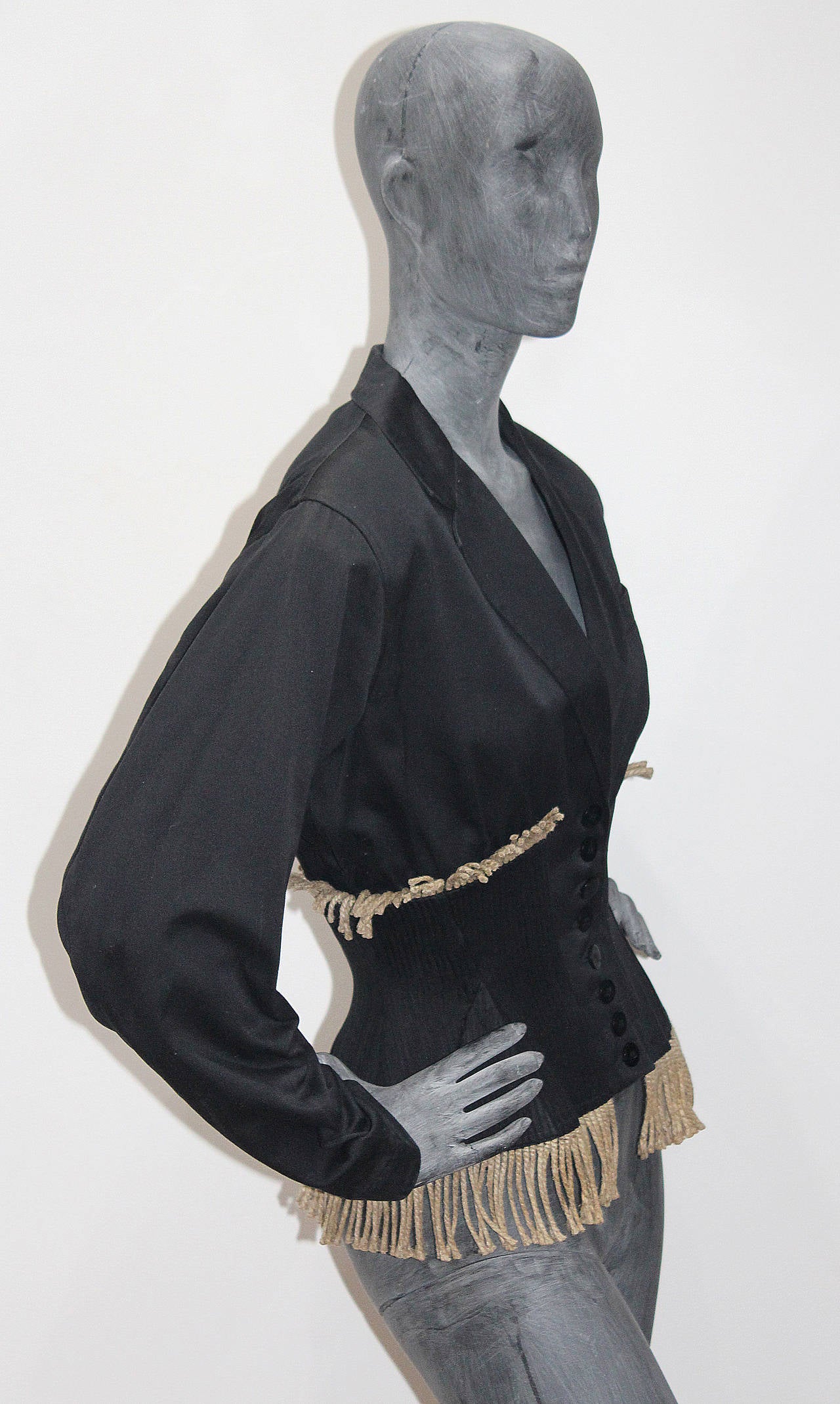 Fine and rare Alaia Finged Corset Jacket c. 1980s In Excellent Condition In London, GB
