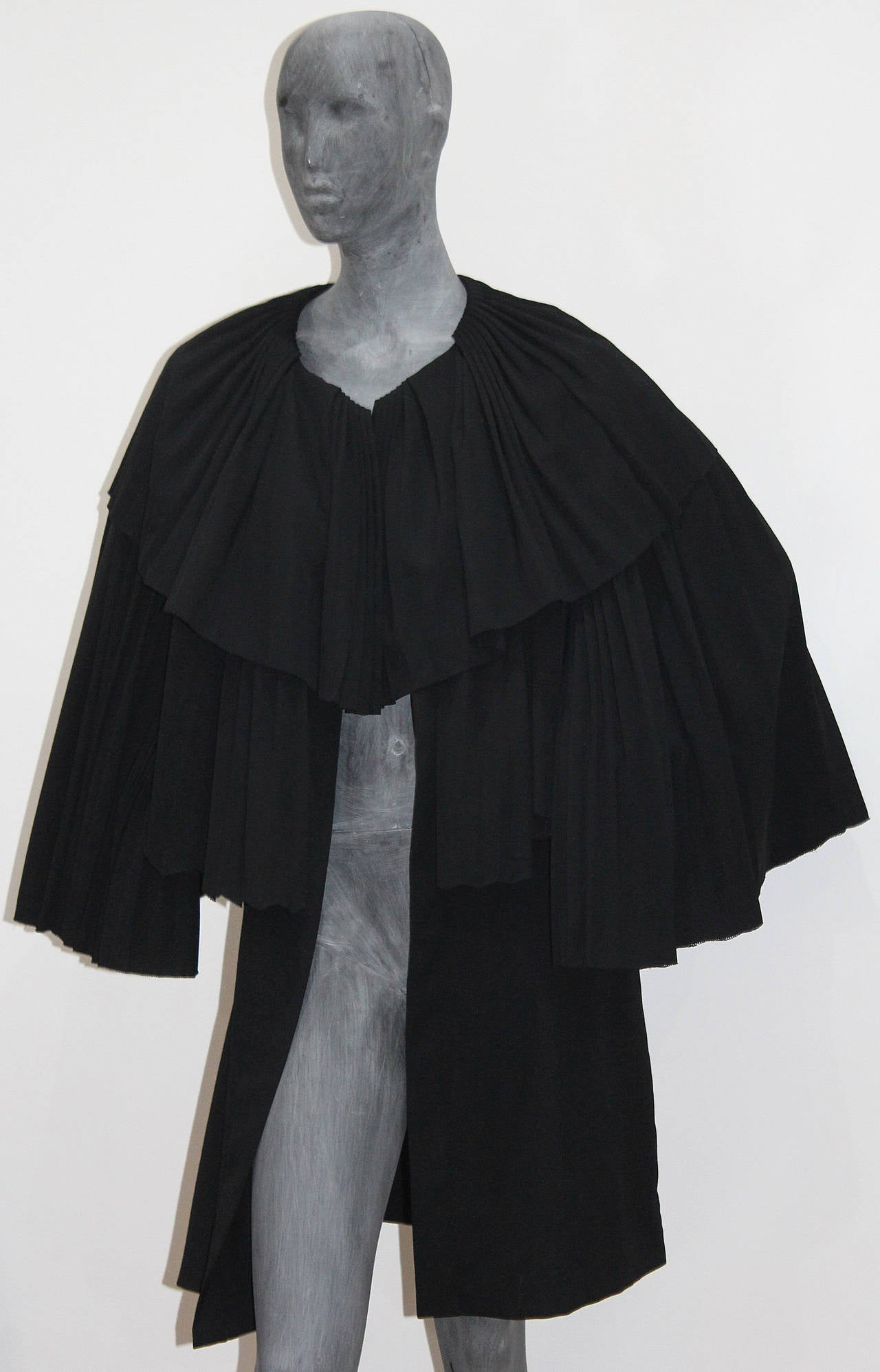 Extraordinary early Yohji Yamamoto pleated jacket/cape c.1980s For Sale ...