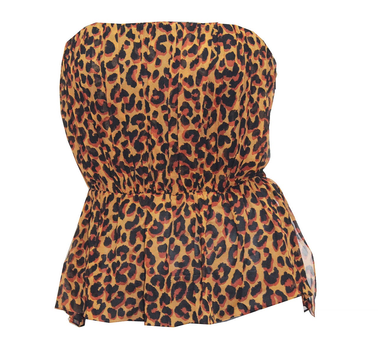 1980s Yves Saint Laurent Leopard Print Bustier