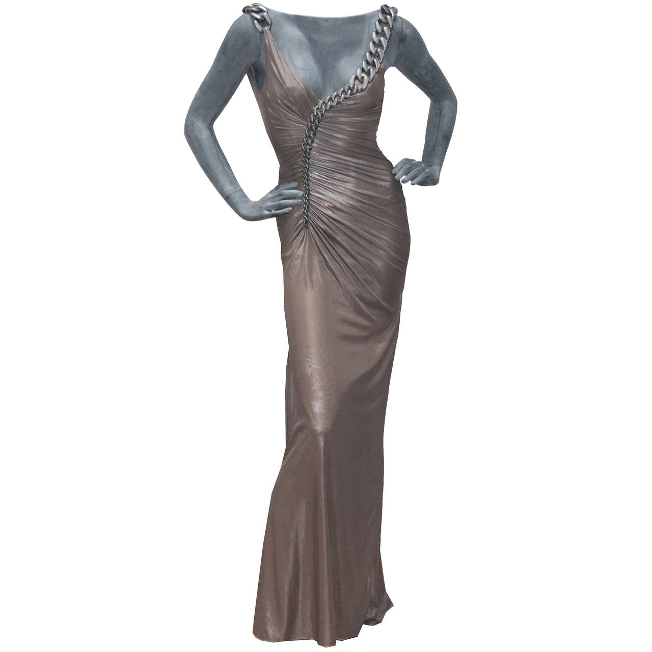 Extravagant Versace Metallic Chain Evening Dress (Autumn/Winter 2007)