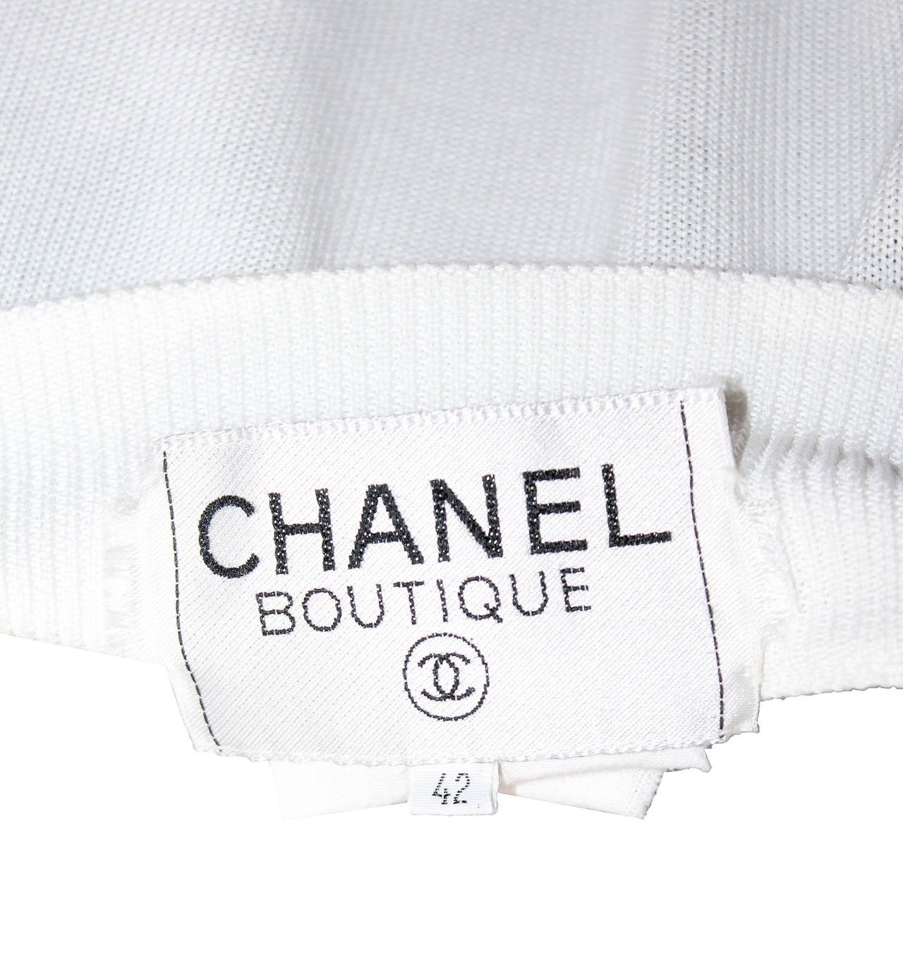 Women's Iconic Chanel white knit logo jumpsuit c. 1991