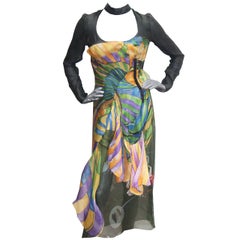 Fine and Rare Prada silk dress with artwork by James Jean (Spring/Summer 2008)