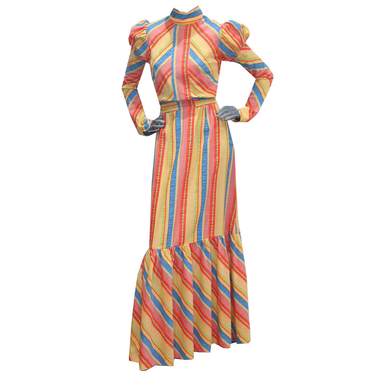 A rare Britsh AnaCat Full Length Maxi Dress, CIRCA LATE 1960S