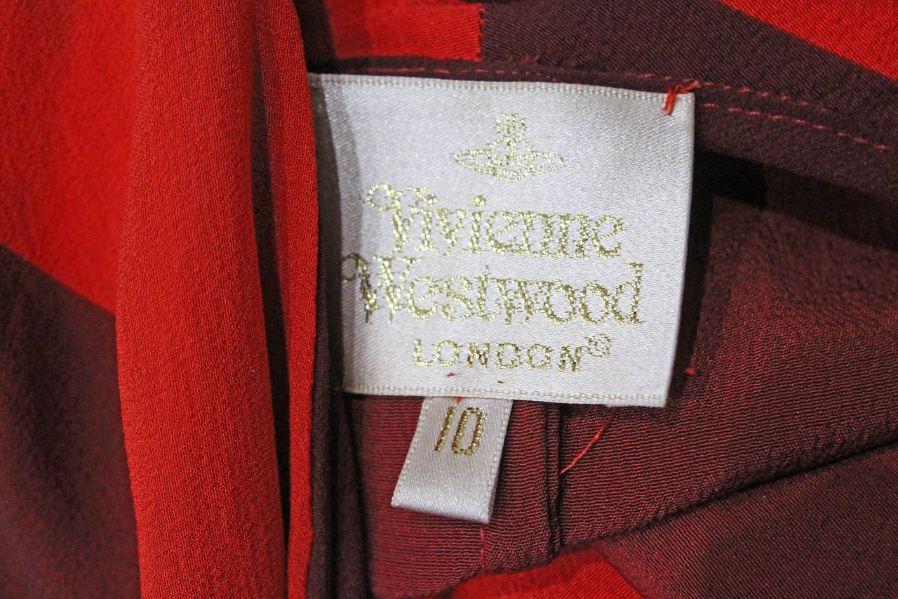 Women's 1990s Vivienne Westwood Gold Label Striped Chiffon Scarf Dress