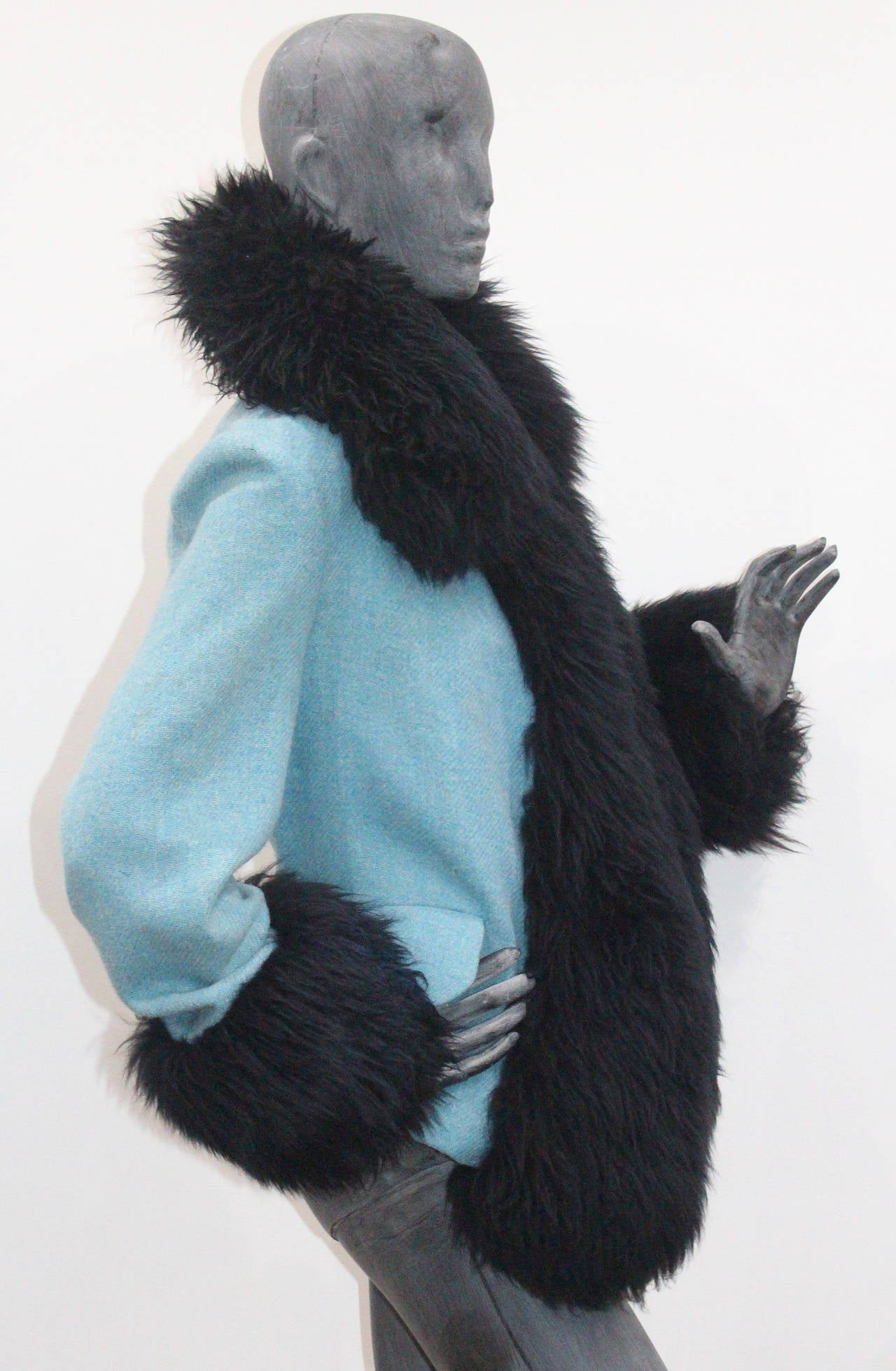 Iconic Vivienne Westwood Shearling Harris Tweed Coat c. 1994 For Sale ...