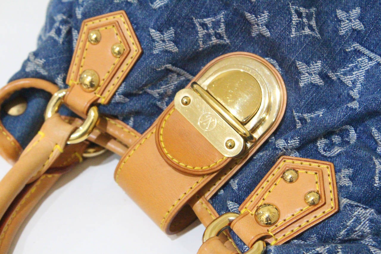louis vuitton pleaty denim bag