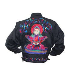Fine and rare 1980s Kansai Yamamoto Embroidered Buddha Bomber Jacket