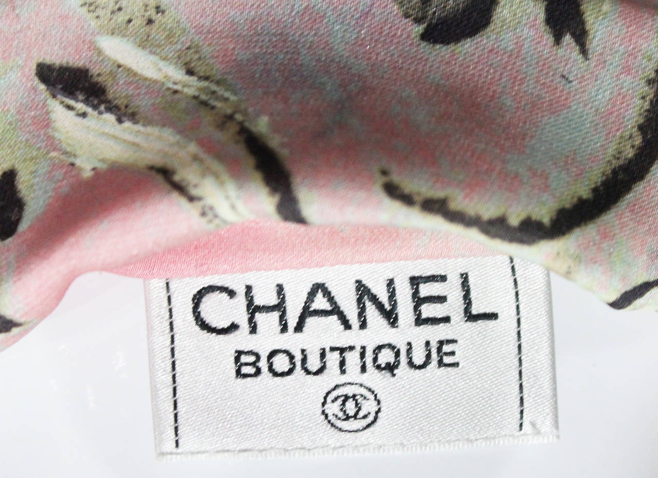 Women's 1990s Chanel Pastel Pink Silk Tie Up Blouse