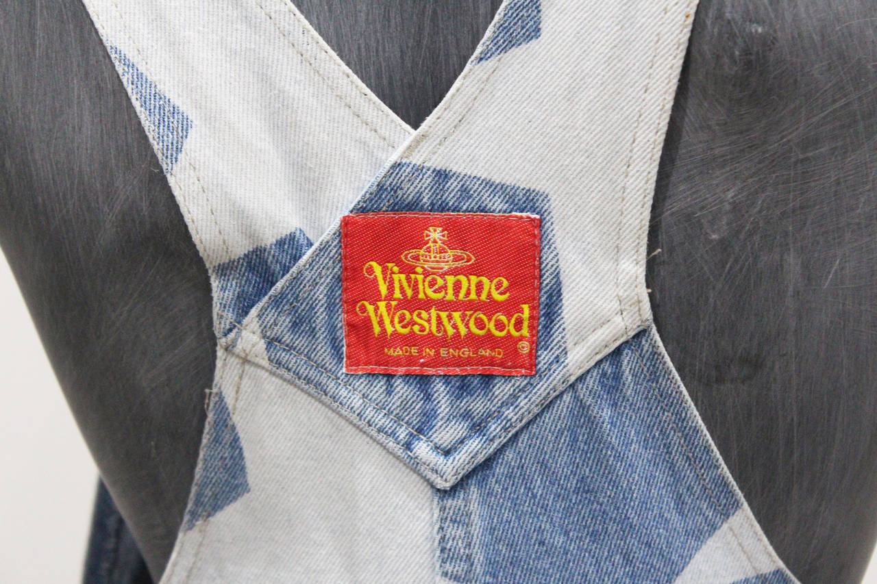 Rare 1990s Vivienne Westwood Denim Star Dungarees In Good Condition In London, GB
