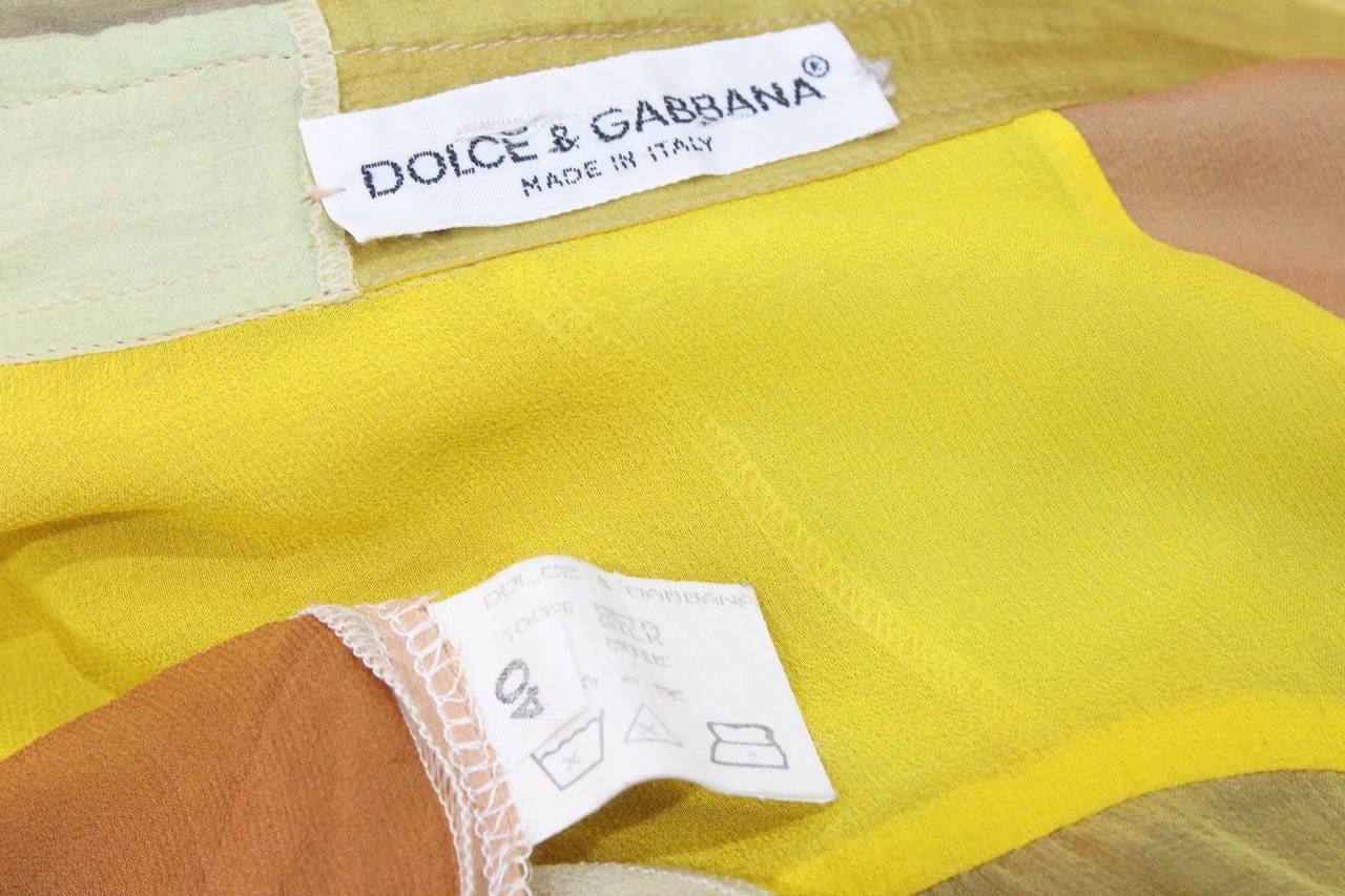 Dolce & Gabbana Silk Chiffon Patchwork Blouse Dress 1