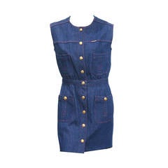 Chanel Denim Dress - 14 For Sale on 1stDibs  chanel jean dress, chanel  dress blue, blue jean dress