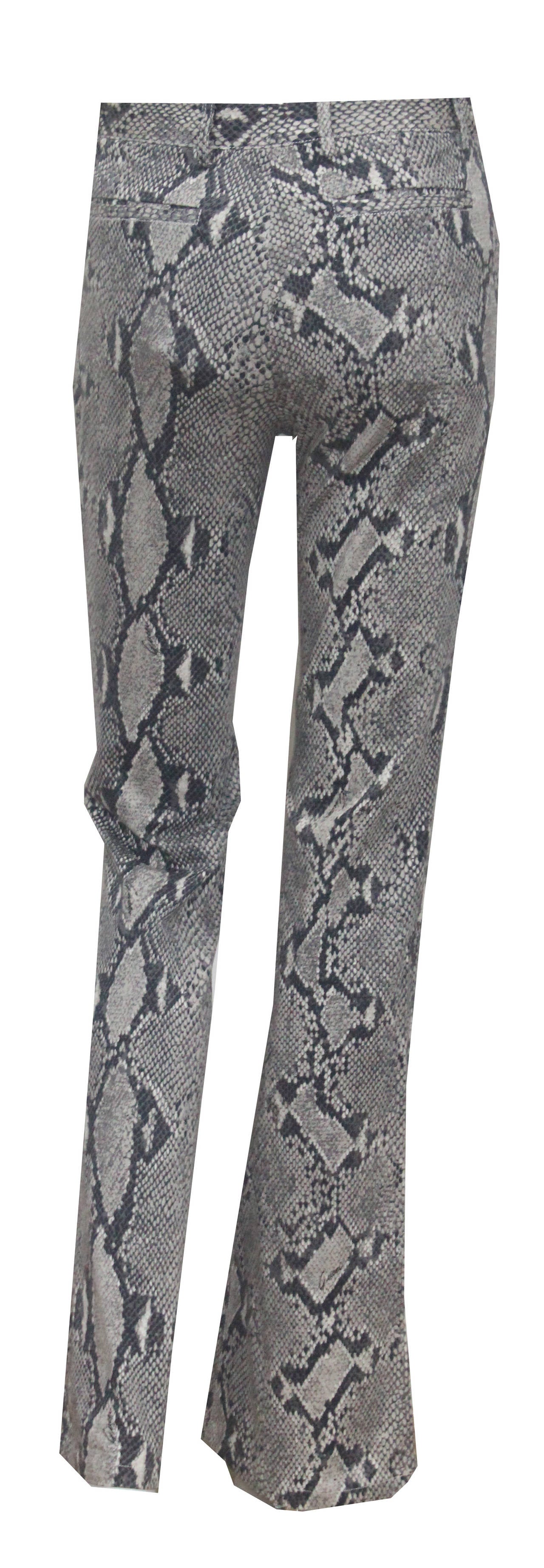 Iconic Tom Ford for Gucci Snakeskin Print Bell Bottom Flares c. 2000 In Excellent Condition In London, GB