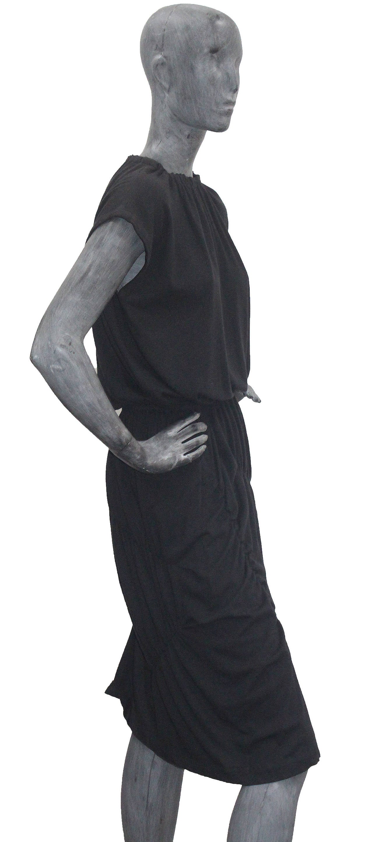 Early 1980s COMME des GARCONS Deconstructed Black Jersey Dress In Good Condition In London, GB