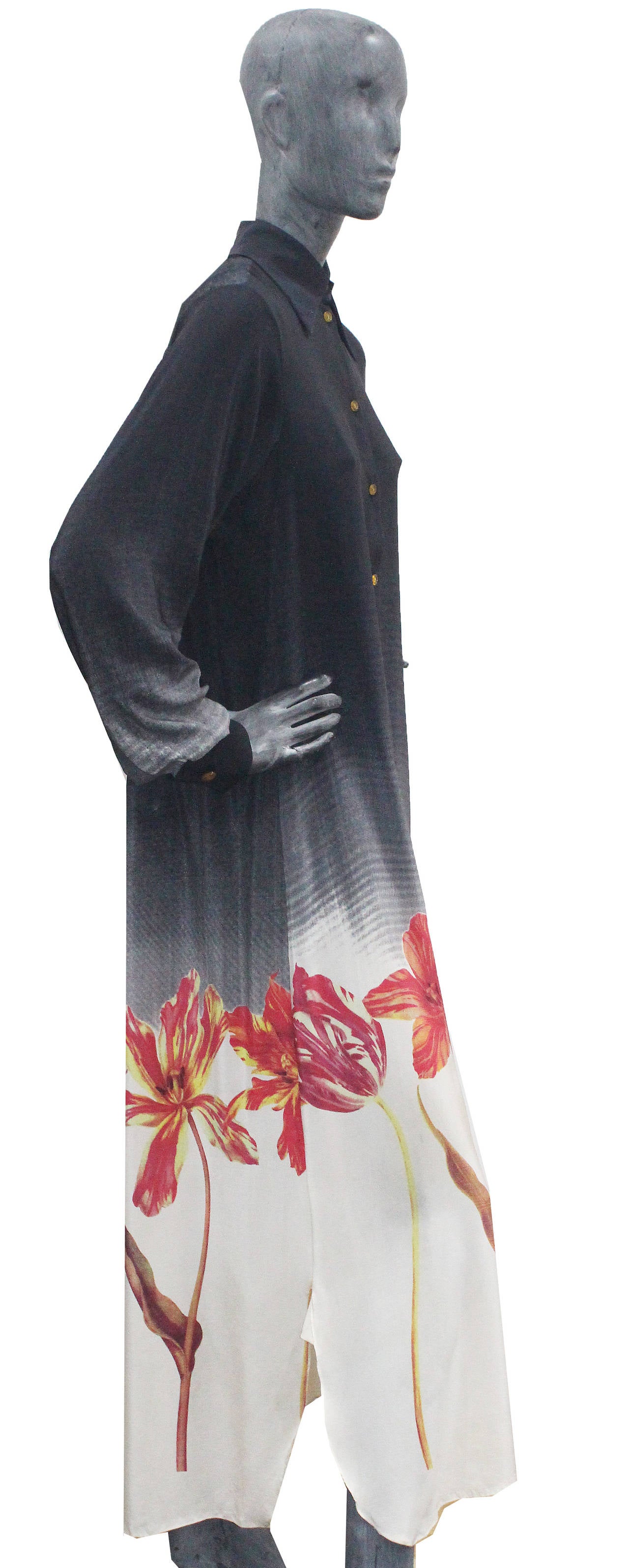 Black 1990s Vivienne Westwood Gold Label Silk Shirt Dress