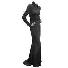 1990s Givenchy by Alexander McQueen Black Silk Evening Dress (Unworn) 8
