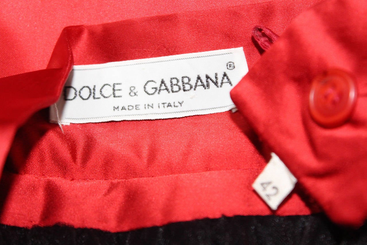 The Iconic Dolce and Gabbana Christy Turlington Red Silk Skirt c. 1992 ...
