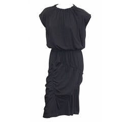 COMME des GARCONS Dekonstruiertes schwarzes Jersey-Kleid aus den frühen 1980er Jahren