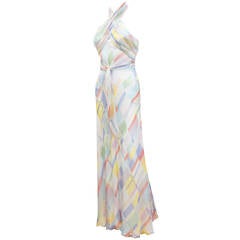 A pastel palette silk chiffon scarf dress by CHANEL c. 1999