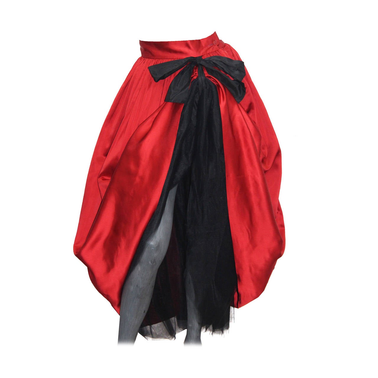 The Iconic Dolce & Gabbana Christy Turlington Red Silk Skirt c. 1992